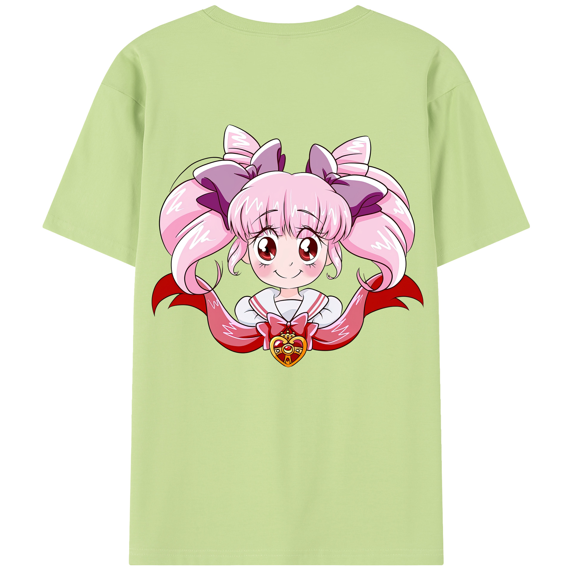 （画像用） 美少女戦士セーラームーン ちびうさ Sailor Moon Chibiusa Tsukino Usagi Small Lady Serenity 綿100％半袖Tシャツ（背面プリント）